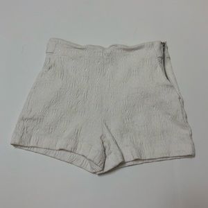 Stretch mini white shorts